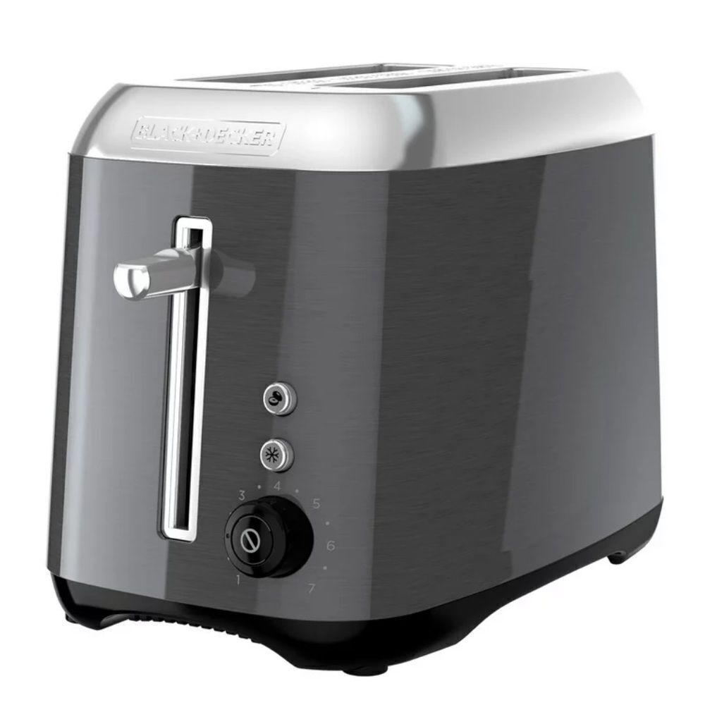 Black & Decker 2 Slice Black Stainless Steel Toaster Ships Now!